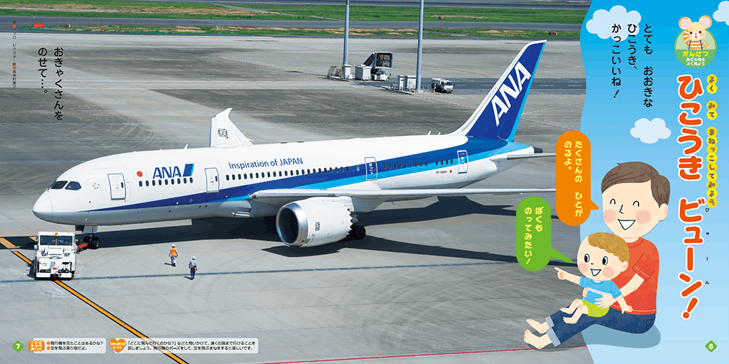 大空を飛ぶ飛行機を観察します